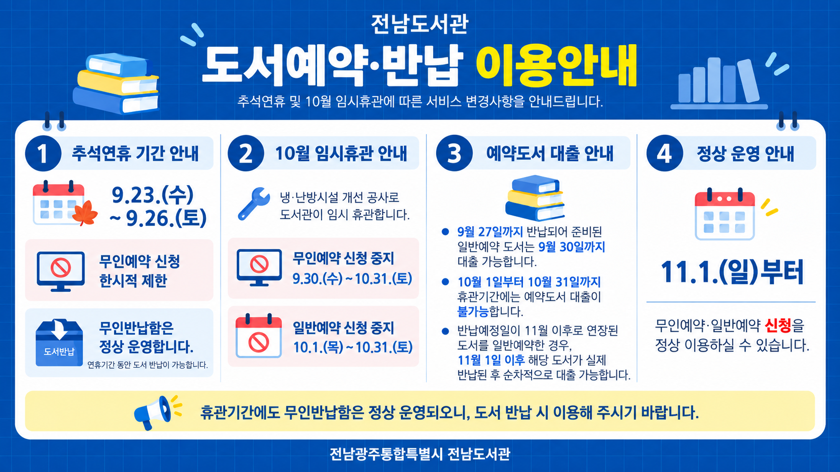 도서예약및반납이용안내